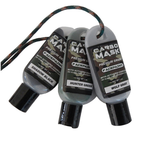 Carbo Mask Facepaint Black/Green/Gray 1 oz. 3 Pack
