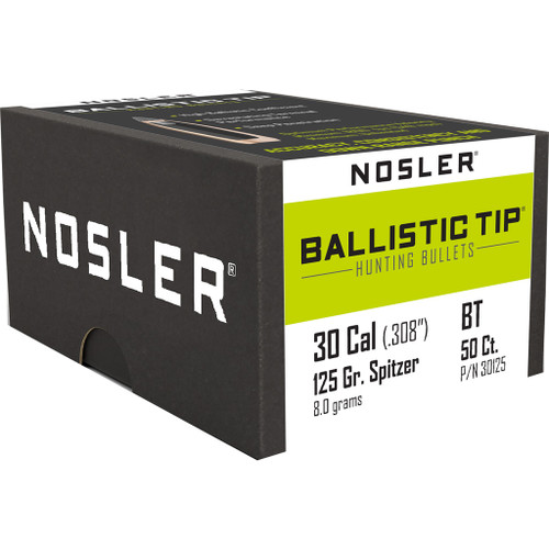 Nosler Ballistic Tip Hunting Bullets .30 Cal. 125 gr. Spitzer Point 50 Pack