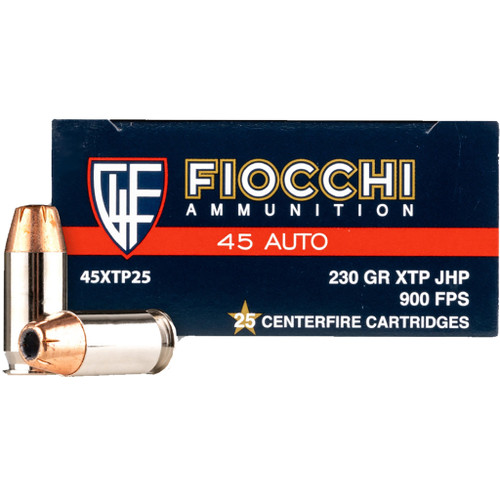 Fiocchi Hyperformance Defense Pistol Ammo 45 ACP 230 gr. Xtphp 25-Round