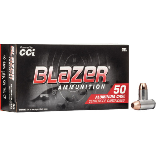 CCI Blazer Clean-Fire 40 S&W Ammo 180gr TMJ Lead Free 50 Rounds - 3477