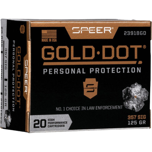 Speer Gold Dot Personal Protection Pistol Ammo 357 Sig. 125 gr. HP 20 rd.
