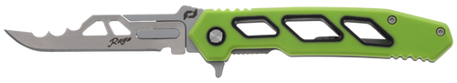 Schrade Isolate Enrage 7 2.60" Folding Scalpel Plain Satin 420A Steel Blade, 4.25" Green Non-Slip Carbon Fiber Handle, Includes Blade Removal Tool/Case/Sheath/