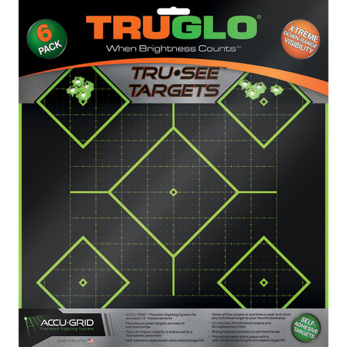 TruGlo TruSee Splatter 5-Diamond Target Green 12x12 6 Pack