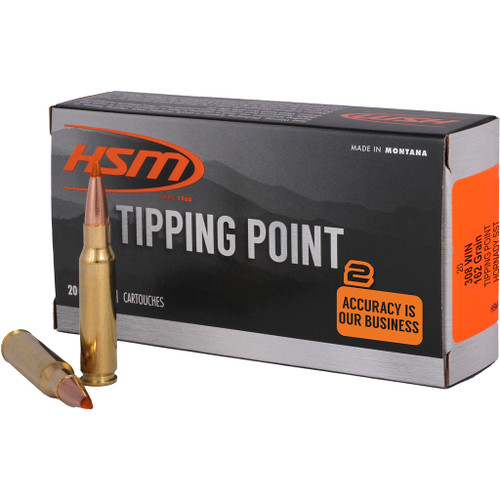 HSM Tipping Point Super Shock Tip 308 Win Ammo 165gr Hornady SST 20 Rounds - 308-49-N