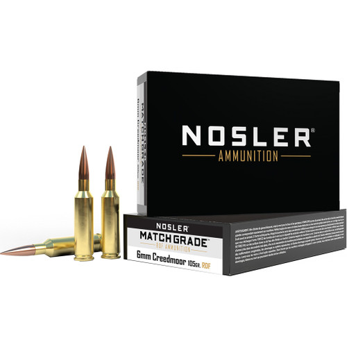 Nosler Match Grade RDF 6mm Creedmoor Ammo 105gr HPBT 20 Rounds - 60135