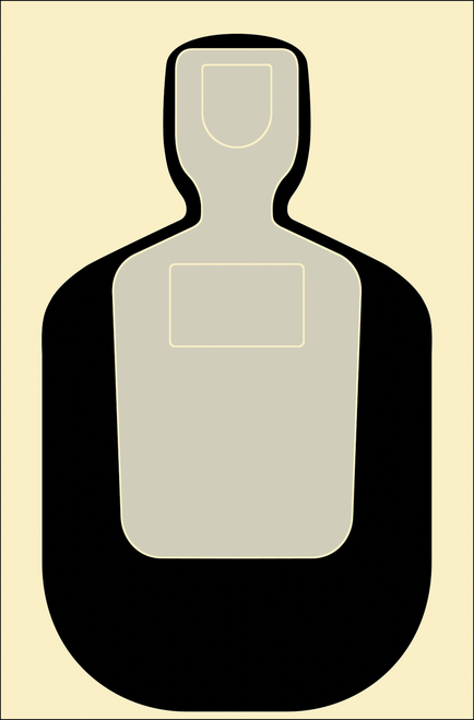 Action Target Qualification Standard Silhouette Paper Hanging 24" x 45" Black/Gray/White 100 Per Box