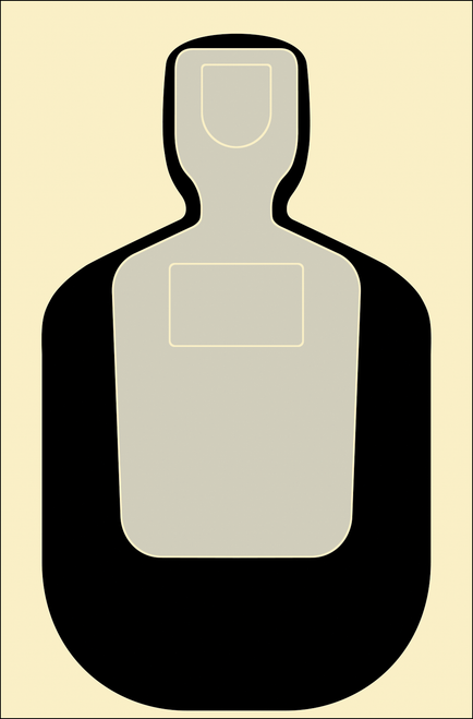 Action Target Qualification Standard Silhouette Paper Hanging 24" x 45" Black/Gray/White 100 Per Box