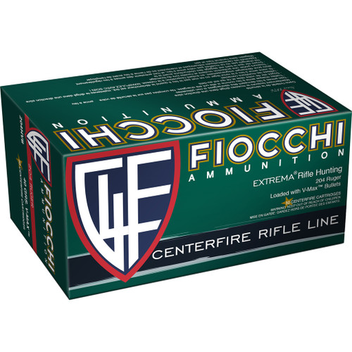 Fiocchi Field Dynamics Hornady V-Max 204 Ruger Ammo 40gr 50 Rounds - 204HVB