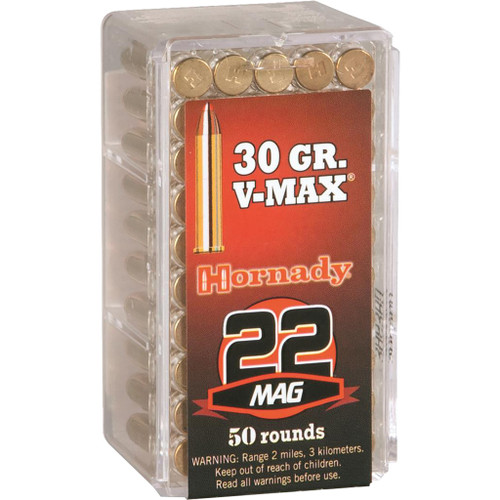 Hornady Varmint Express Rimfire Ammo 22 WMR 30gr V-Max 50-Round - 83202