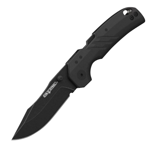 Cold Steel Engage 3" Folding Clip Point Plain Black PVD Stonewashed AUS-10A SS Blade/4.11" GFN Handle Includes Belt