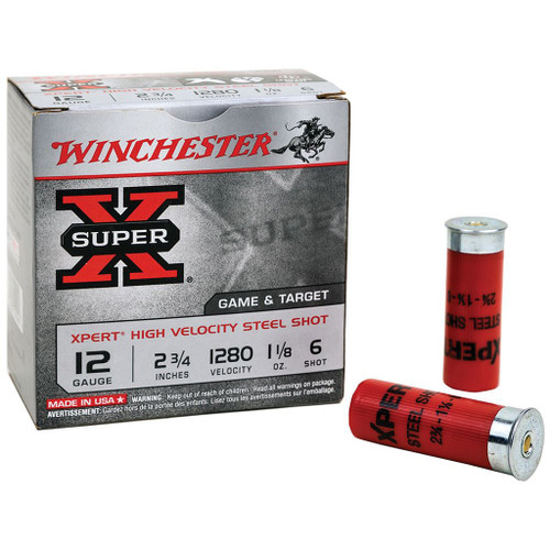 Winchester Super-X Xpert Hi-Velocity Steel 12 ga. 2.75 in. 1 1/8 oz. 2 Shot 25-Round