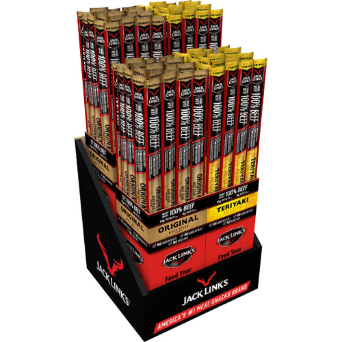 Jack Links 1.84oz Beef Stick Counter Display 96-Count Original & Teriyaki - 10000038459