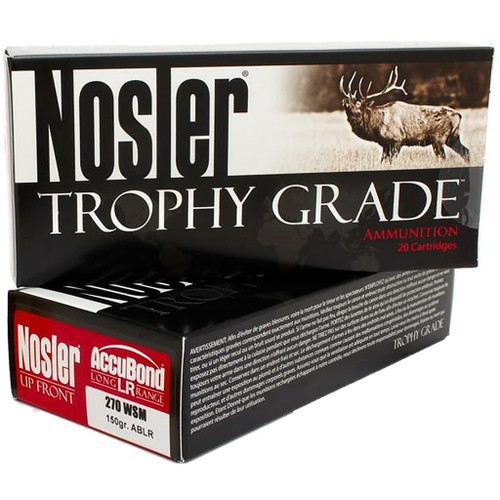 Nosler Trophy Grade Long Range Rifle Ammunition 270 WSM 150 gr. Ablr SP 20-Round