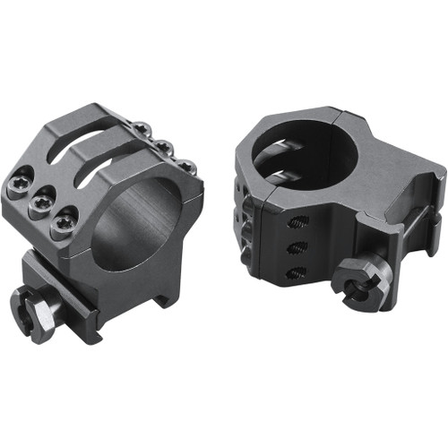 Weaver Classic 6Hole Skeleton Rings Matte Black 1" XHigh Clamshell Pack