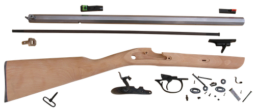Traditions Deerhunter 50 Cal Percussion 24" Natural Stainless Octagon Barrel Unfinished Hardwood Stock Sidelock Action Lite Optic Sights
