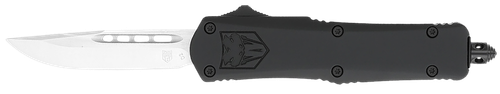 Cobra Tec FS-3 Small 2.75" OTF Drop Point Plain D2 Blade 4.25" Black Alloy - SBFS3DNS