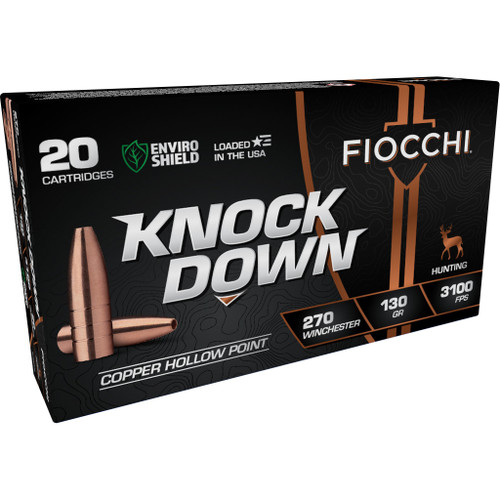 Fiocchi Knock Down Rifle Ammo 270 Win. 130 gr. Copper HP 20-Round