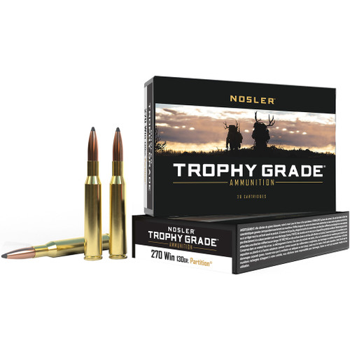 Nosler Trophy Grade Rifle Ammunition 270 Win. 130 gr. PT SP 20-Round
