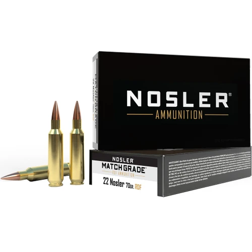 Nosler Match Grade RDF 22 Nosler Ammo 70gr HPBT 20 Rounds - 60124