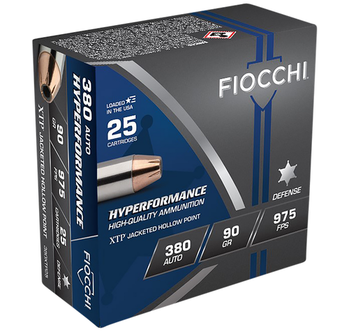 Fiocchi Hyperformance 380ACP 90gr Hornady XTP Hollow