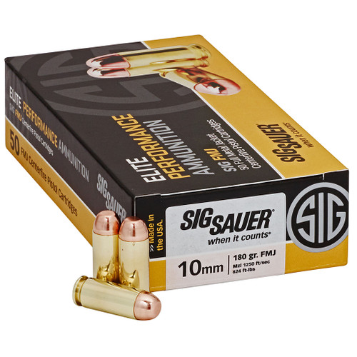 Sig Sauer Elite Ball Performance Pistol Ammo 10mm 180 gr. FMJ 50-Round