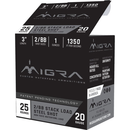 Migra Staxd Shotgun Ammo 20 ga. 3 in. 1 oz. 4-6 Shot 25-Round