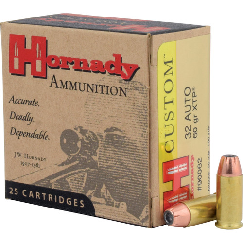 Hornady Custom Handgun Ammo 32 ACP 60 gr. XTP 25-Round