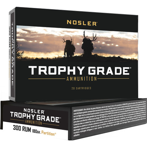 Nosler Trophy Grade Rifle Ammunition 300 RUM 180 gr. PT SP 20-Round
