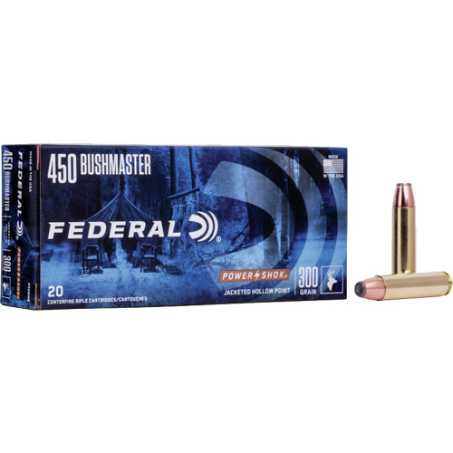 Federal Power-Shok Rifle Ammo 450 Bushmaster 300 gr. SP 20-Round