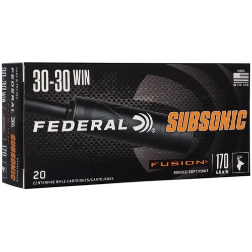Federal 30-30 Win Ammo 170gr Fusion Subsonic 20 Rounds - F3030FS2SUB