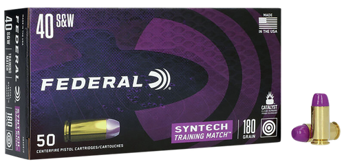 Federal Syntech Training Match 40S&W 180gr Total Jacket Flat Nose 50 Per Box/10 Case