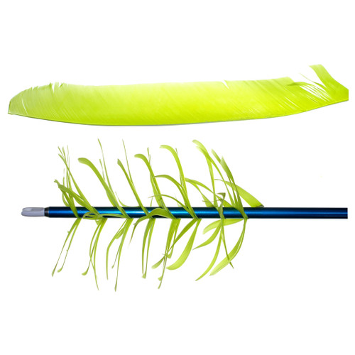 Trueflight Spiral Wrap Flu-Flu Feathers Chartreuse RW 100 Pack