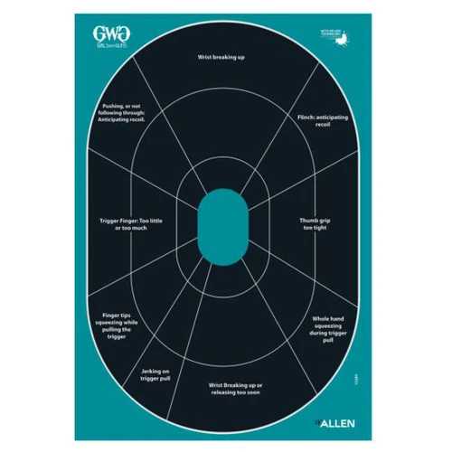 Allen Girls with Guns Splash Adhesive Oval Silhoutte Target 12x18 5 Count - 15283