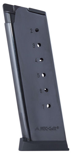 Mec-Gar Magazines 1911 Officers 45 ACP 7rd Magazine, Blued - MGCO4507BPF