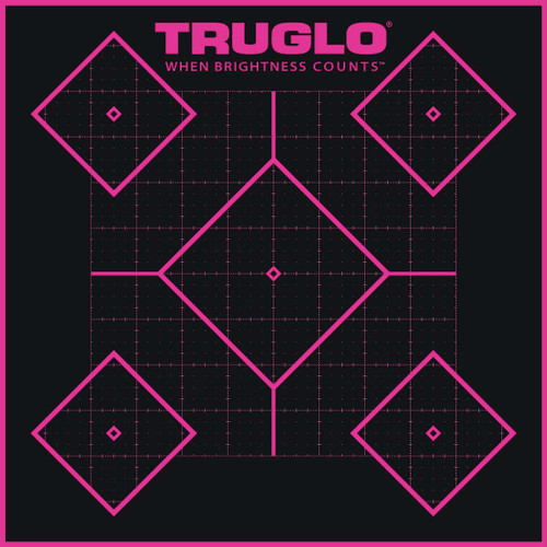 TruGlo Tru-See Handgun Target Self-Adhesive Heavy Paper Black/Pink 12"x18" - TG13P6