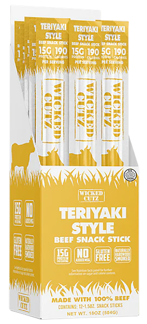 Wicked Cutz Teriyaki Beef Sticks 12 Pack