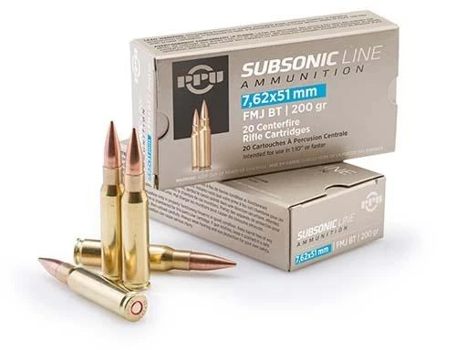 TRZ Trading PPU 7.62x51mm NATO Ammo 200gr FMJBT Subsonic 20 Rounds - PPS762