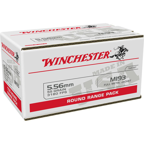 Winchester USA Lake City M193 Rifle Ammunition 5.56X45 NATO 55 gr. FMJ 100/ct
