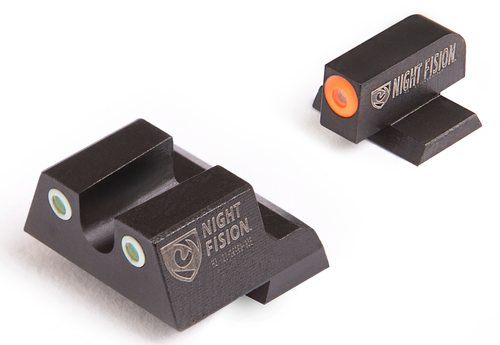Night Fision Tritium Sights for Canik Green Orange Outline Front Sight-Green White Ring Rear Sight TP9SF/TP9SF Elite
