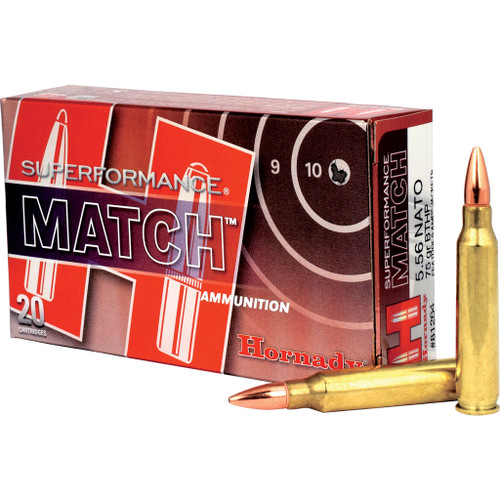 Hornady Superformance Match Rifle Ammo 5.56 NATO 75 gr. BTHP 20-Round
