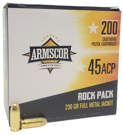 Armscor Precision Rock Pack 45ACP 230gr Full Metal Jacket 200 Per Box/4 Case