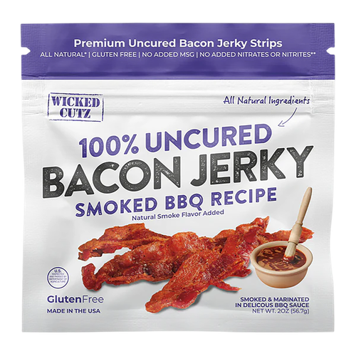 Wicked Cutz Smoked BBQ Bacon Jerky 10 Pack