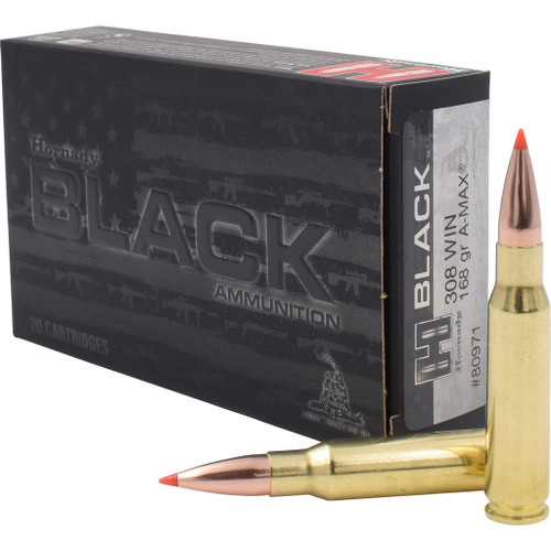 Hornady Black Rifle Ammo 308 Win 168 gr. A-Max 20-Round