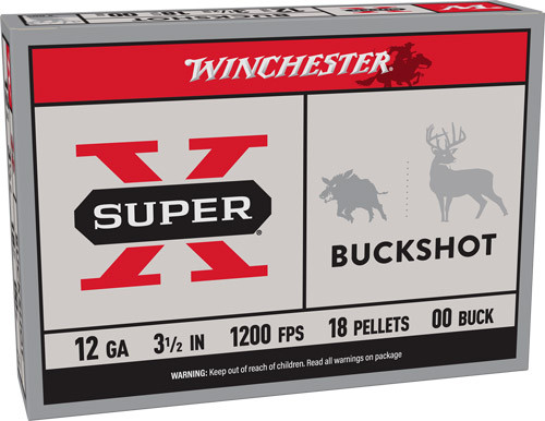 Winchester Super-X 12GA 3.5" 00 Buck 18 Pellets 5-Round 50BX/CS
