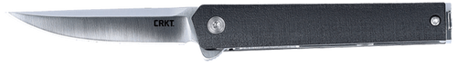 CRKT CEO Compact 2.62" Folding Plain Satin S35VN SS Blade, Black Carbon Fiber/SS Handle