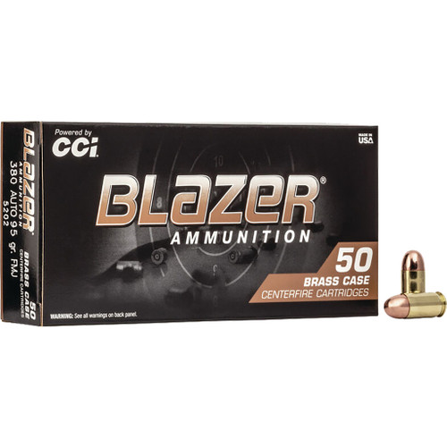 CCI Blazer Brass Pistol Ammo 380 ACP 95 gr. FMJ 50-Round