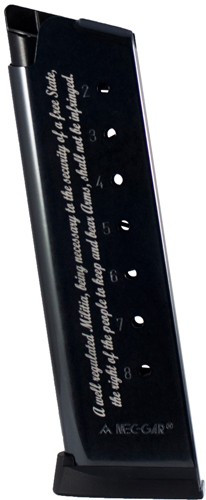 Mec-Gar Magazine 1911 Govt. 45 ACP 8-Round Blued 2ND Amendment