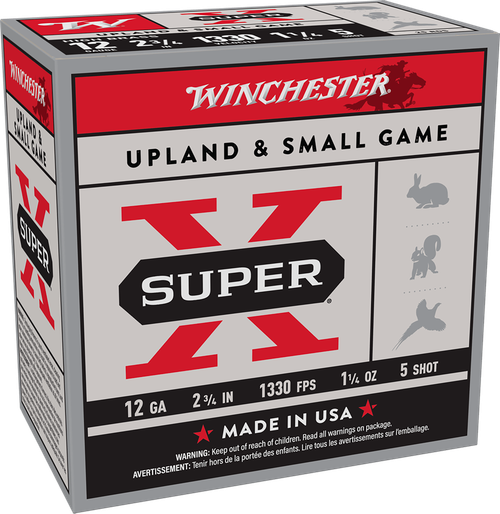 Winchester Ammo Super X Game Load High Brass 12Gauge 2.75" 1 1/4oz 5Shot 25 Per Box/10 Case