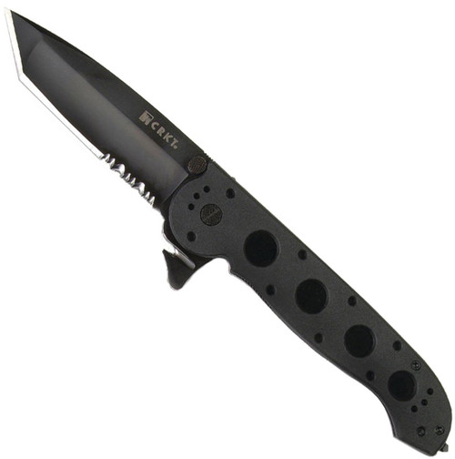 CRKT Tanto Flipper (3.75" Black Serrated) Folding Knife - M16-14ZLEK
