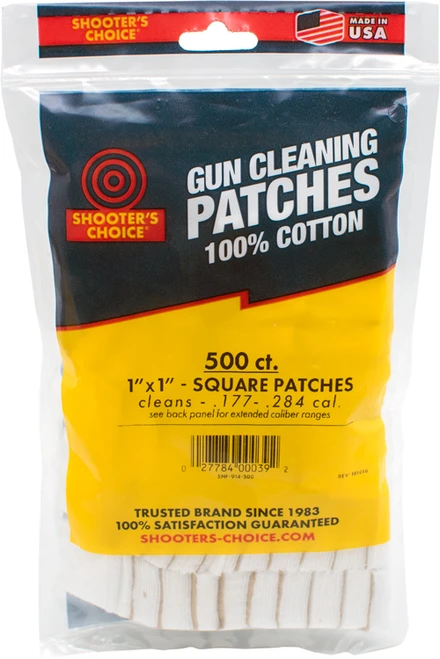 Shooters Choice 1" Square Cleaning Patches 500 Pack - SHF-914-500